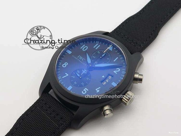 MIROTIME 0422 Comfortable Pilot Chrono IW388003 Real Ceramic ZF 1:1 Best Edition On Black Nylon Strap A 7322